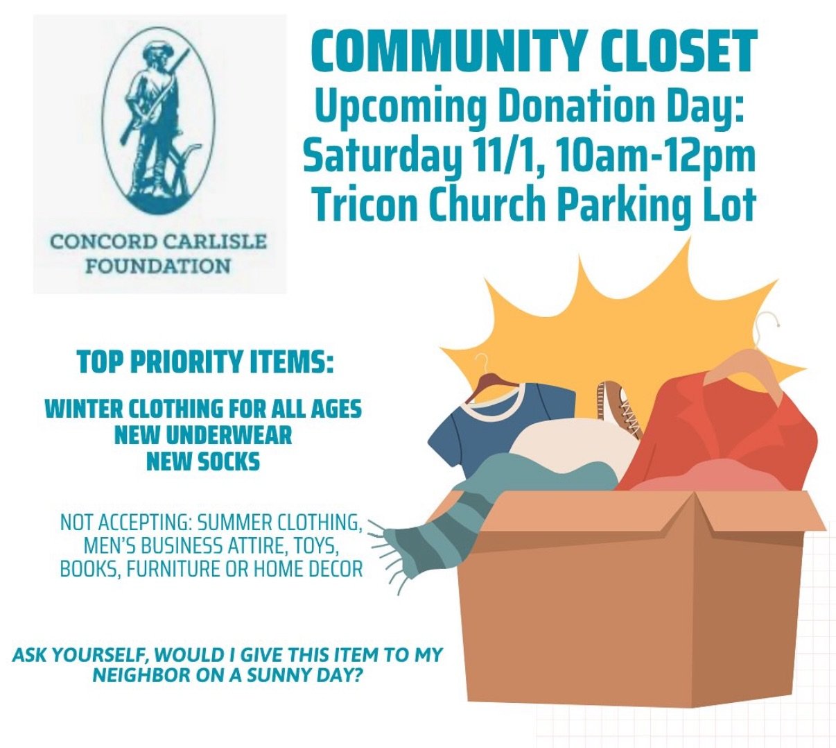 Concord Carlisle Foundation Community Closet Donation Day