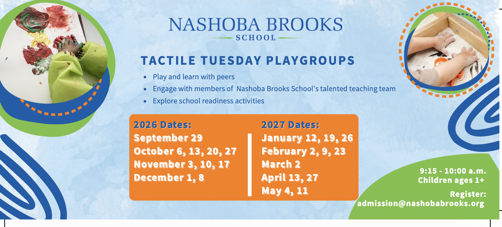 Tactile Tuesday Playgroup at Nashoba Brooks School