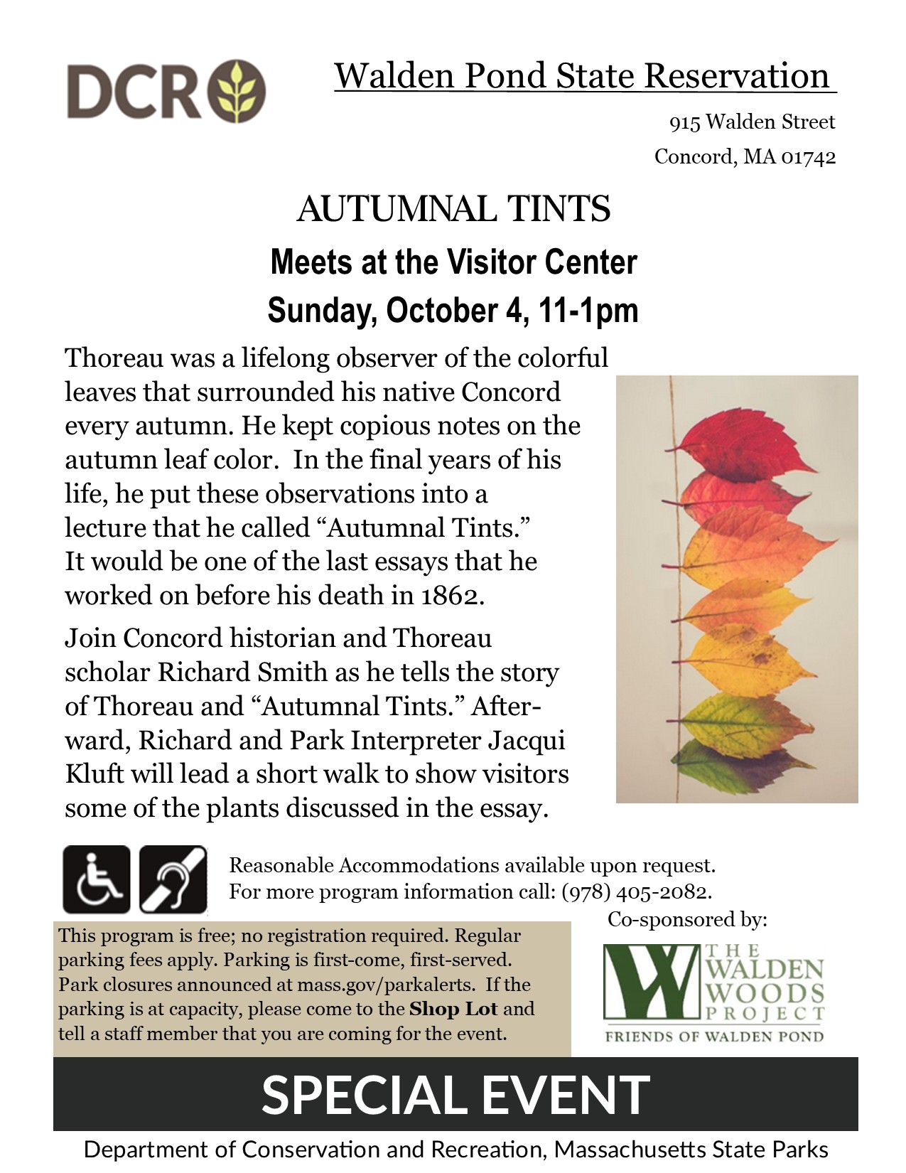 “Autumnal Tints” a talk and a little walk